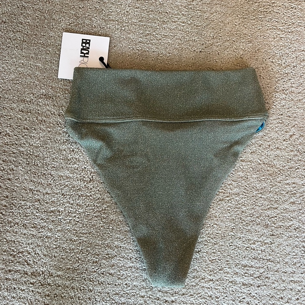 Beach Riot Shimmering Heidi Green Bikini Bottom